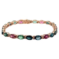 Bracciale Effy Watercolors in oro rosa 14 carati con zaffiri multicolori e diamanti da 8,72 carati