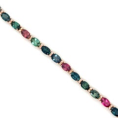 Bracciale Effy Watercolors in oro rosa 14 carati con zaffiri multicolori e diamanti da 8,72 carati