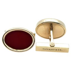 Vintage Tiffany & Co. Oval Carnelian 14K Yellow Gold Cufflinks