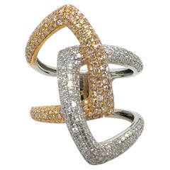 Effy 2.00 Carat Diamond Two-Tone 14 Karat Gold Interlocking Cocktail Ring