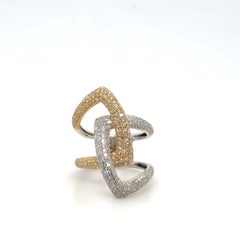 Effy 2.00 Carat Diamond Two-Tone 14 Karat Gold Interlocking Cocktail Ring