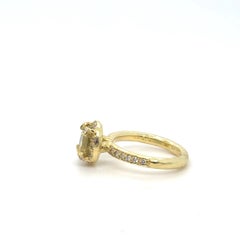 SeidenGang Lemon Quartz Diamond 18K Yellow Gold Cocktail Ring