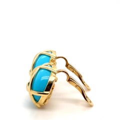 Verdura Caged Turquoise 18 Karat Yellow Gold Earrings Clip-on