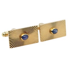 Tiffany & Co. 14K Yellow Gold Sapphire Starburst Cufflinks