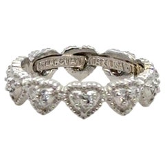 Stambolian Heart-Shaped Crown-Edge Diamond 0.40 Carat 18K White Gold Band Ring