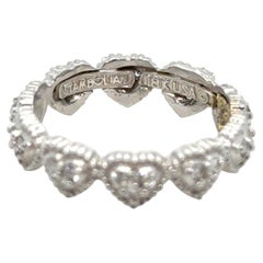 Stambolian Heart-Shaped Crown-Edge Diamond 0.40 Carat 18K White Gold Band Ring