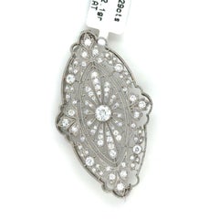 J.E. Caldwell Edwardian 1.29 Carat Diamond Platinum Floral Plaque Brooch