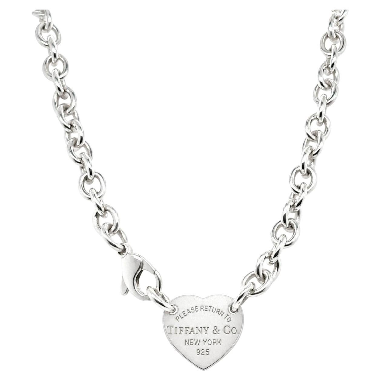 Tiffany & Co. Return to Tiffany Sterling Silver Heart Tag Chain-Link Necklace