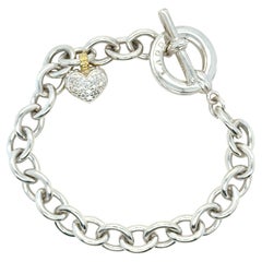 Bracciale LAGOS con chiusura a Toggle "Diamond Heart" in argento sterling e oro 18 carati