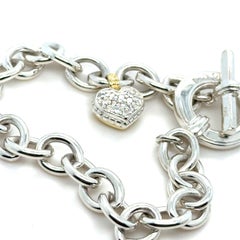 Bracciale LAGOS con chiusura a Toggle "Diamond Heart" in argento sterling e oro 18 carati