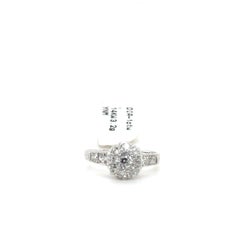 Vintage 1.00tw Carat Diamond Floral Cluster Ring in 14K White Gold