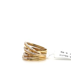Diamond Multi-Band Crossover Ring in 14K Yellow Gold, 0.55 Carat Total