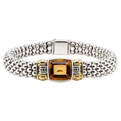 Bracelet « Lagos Caviar » bicolore en perles, orné d'une citrine facettée