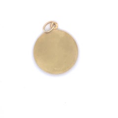 18K Yellow Gold Virgin Mary and Child Religious Medal Pendant