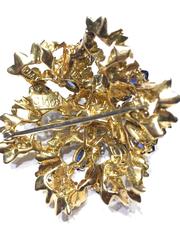 George Weil Sapphire Diamond Gold Platinum Brooch