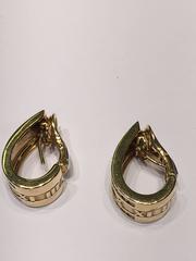 Tiffany & Co. Atlas Diamond Set Gold Earrings