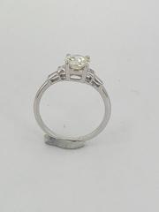 Diamond Gold Solitaire Ring With Baguette Shoulders
