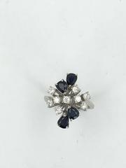 1970s Sapphire Diamond Gold Fancy Cluster Ring