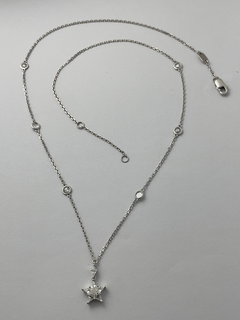 Kite of Light - PieCut Star set with Rosecut Diamonds in Necklace in 18K