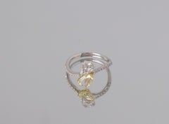 Twilight Spark - Dual Color White & Yellow Rosecut Diamond Ring in 18K