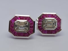 Crimson Architect - Illusion Cut Diamond set with Rubies in Designer Cufflinks