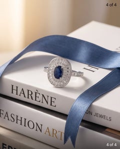 Kashmir Celeste - Rare Kashmir Sapphire Designer Ring set with Diamonds in 18K