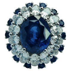 Celestial VI – Galaxy - Classic Ceylon Sapphire Ring set with Diamonds in 18K