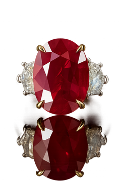 Crimson Embrace - Natural Burma Ruby Vivid Red Pigeon's Blood GRS Cert Ring 18K