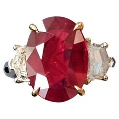 Crimson Embrace - Natural Burma Ruby Vivid Red Pigeon's Blood GRS Cert Ring 18K