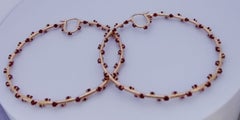 Burmese Crimson - Designer Rubies Hoops Earrings set in 18K Gold