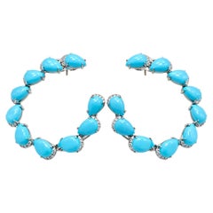 Turquoise Horizon - Designer Sleeping Beauty Turquoise Earrings set in 18K Gold