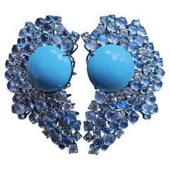 Angel’s Whisper - Pendientes de turquesa «La Bella Durmiente» de diseño, con forma de alas de ángel