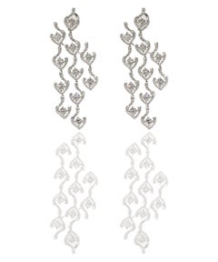 Diamond Cascade - Designer Round Brilliant Pointers set in Chandlier Earrings