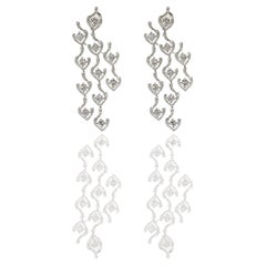 Diamond Cascade - Designer Round Brilliant Pointers set in Chandlier Earrings
