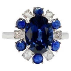 Celestial II – Horizon Sky - Blue Sapphire set with Rosecut Diamonds in 18K Ring