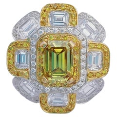Golden Citadel - Natural Fancy Deep Yellow GIA Certified Diamond set in Ring 18K