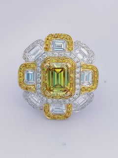 Golden Citadel - Natural Fancy Deep Yellow GIA Certified Diamond set in Ring 18K