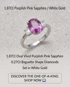 Sapphire Étoile - Natural Pink Sapphire No Heat set with Diamonds in 3 StoneRing