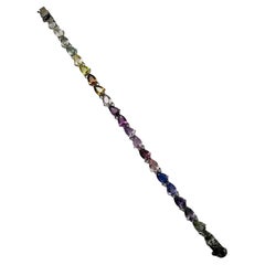 Sapphire Nocturne - Exclusive Pastel Multi Color Natural Sapphires Bracelet 18K