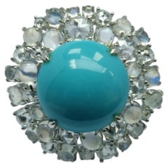 Halo of Serenity - Angel's Halo Sleeping Beauty Turquoise Designer Ring in Gold