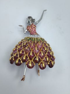 Rosaline Étoile: un broche exclusivo con forma de bailarina, elaborado con cuentas de turmalina y diamantes