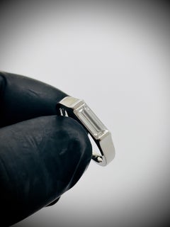 Linear Grace - GIA Certified Long Baguette set in Art Deco Handmade Ring in 18K
