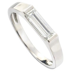 Linear Grace - GIA Certified Long Baguette set in Art Deco Handmade Ring in 18K