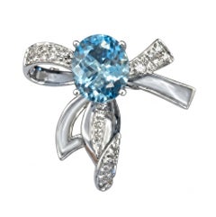 Ocean Whisper - Santa Maria Aquamarine set with MoP in Designer Ring in 18K