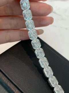 Baguette Cascade - Designer Bracelet made with Baguette & Round Diamonds in 18K