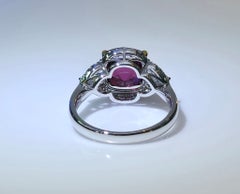 Spinel Blossom - Fine Burmese Spinel flanked with Cadillac Diamonds in 18K Ring