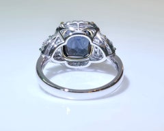 Spinel Azure - Fine Blue Vietnamese Spinel set in Designer 3 Stone Ring 18K
