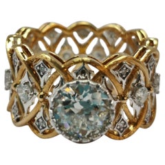 Old Mine Éclat - Diamante con taglio Old Mine incastonato in un anello fatto a mano in oro 18 carati