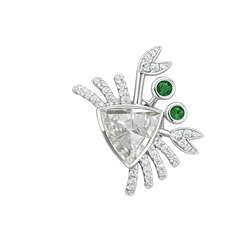 SEBESTIAN - The Crab - Triangle Rosecut Diamond set as Brooch in 18K (Handmade)