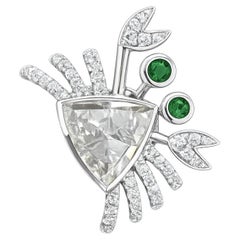 SEBESTIAN - The Crab - Triangle Rosecut Diamond set as Brooch in 18K (Handmade)